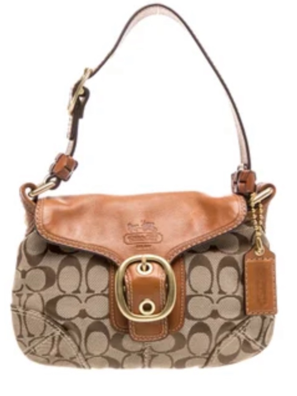 Vintage Y2K Coach Bleecker Soho Signature Flap Shoulder Bag Style 11441 Brown